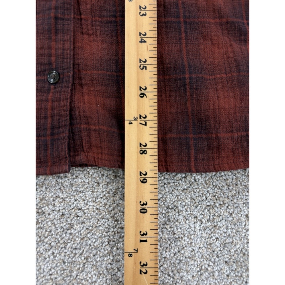 Madewell Oversized Double Layer Flannel Gauze Shirt Womens S Red Plaid Cover Up - Picture 9 of 12